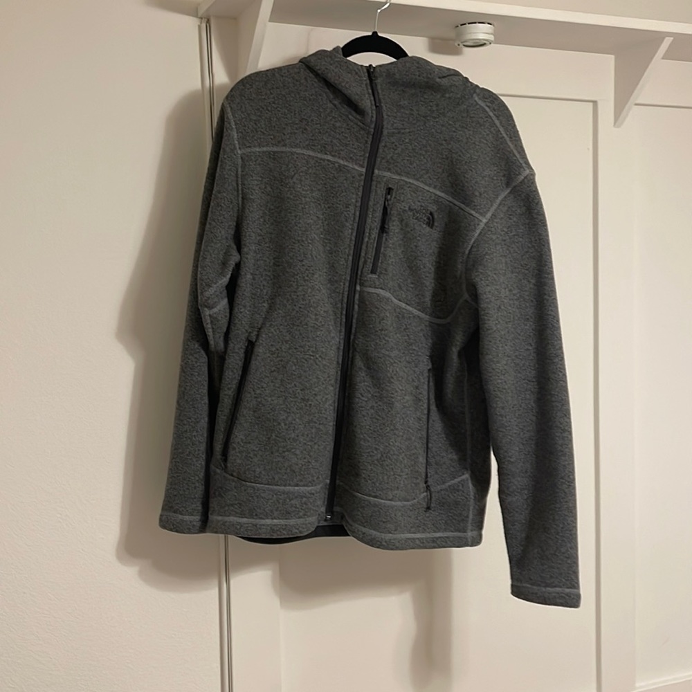 North Face. Gray Zip Up Jacket. Size L.